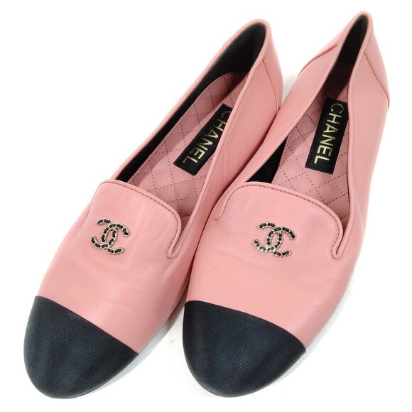 Authentic Chanel Flat Shoes Women Pinks Leather calf mn424-121225 - Picture 1 of 9